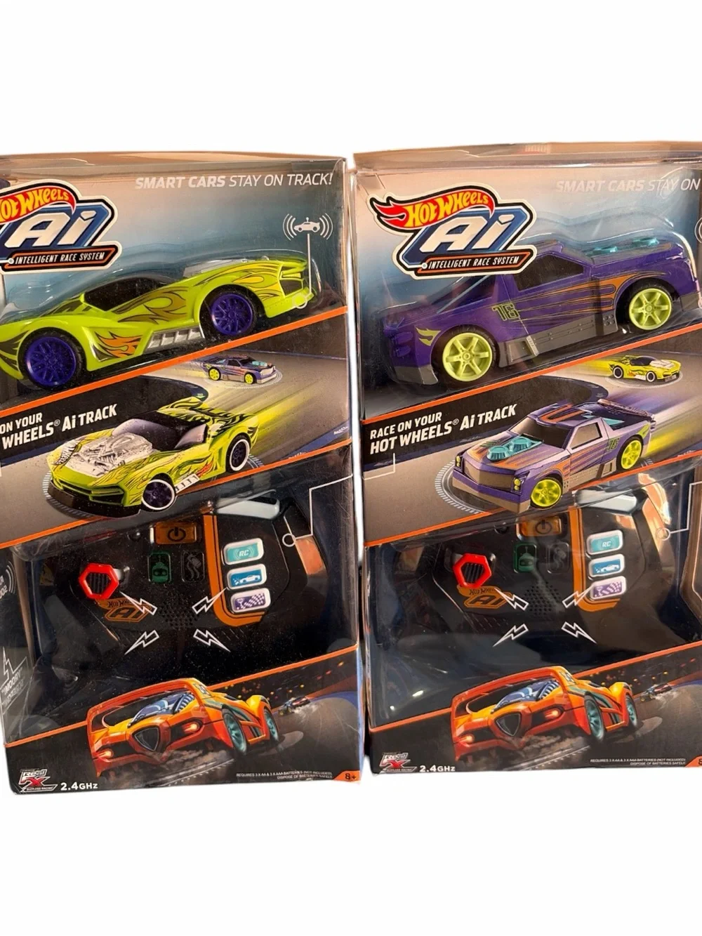 🔥 Hot Wheels AI 4-Car 4-Controller Special Bundle Track Pack Set New🔥